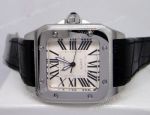 Replica Cartier Santos White Dial Japan Quartz Watch 33mm 
